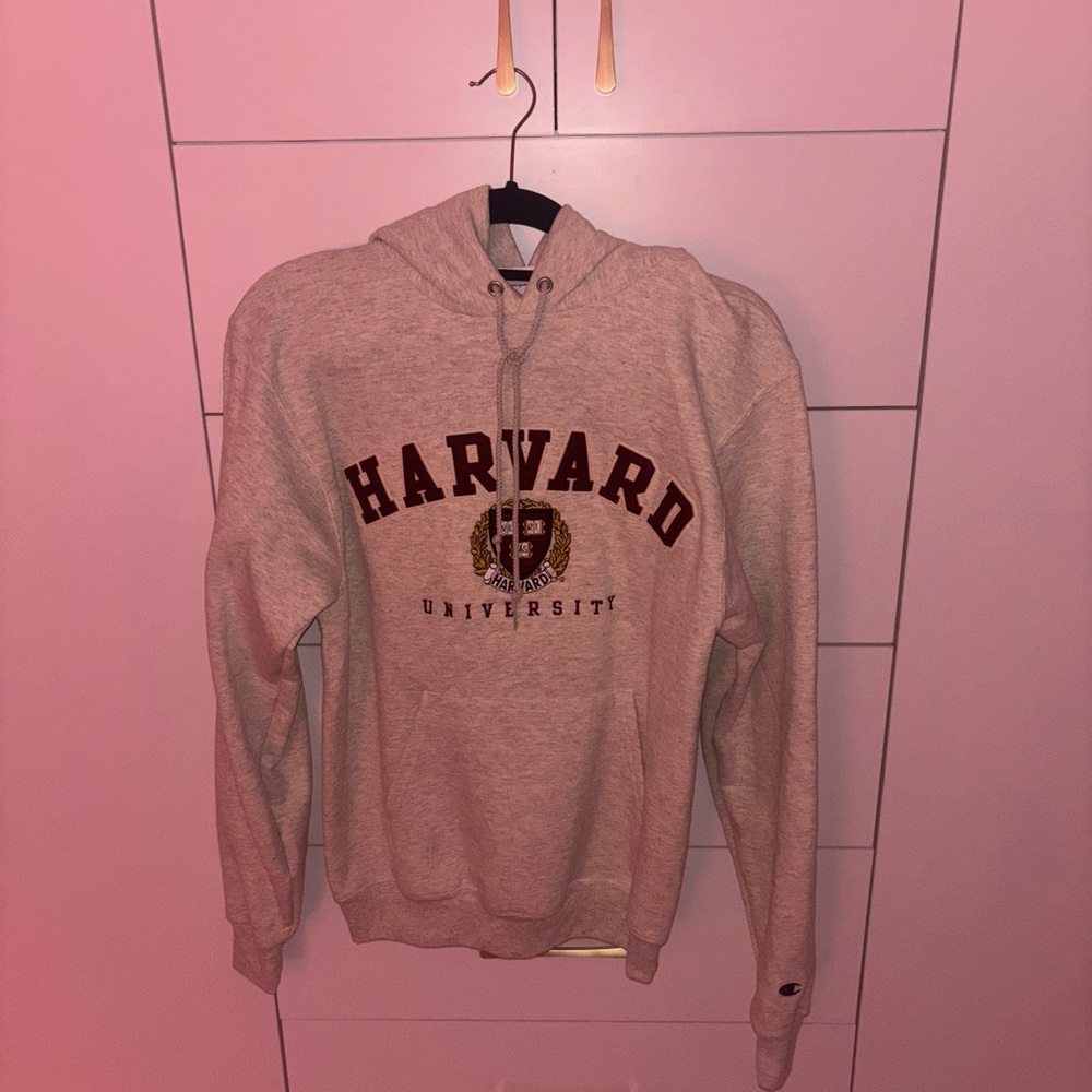 Champion Harvard University Beige Hoodie